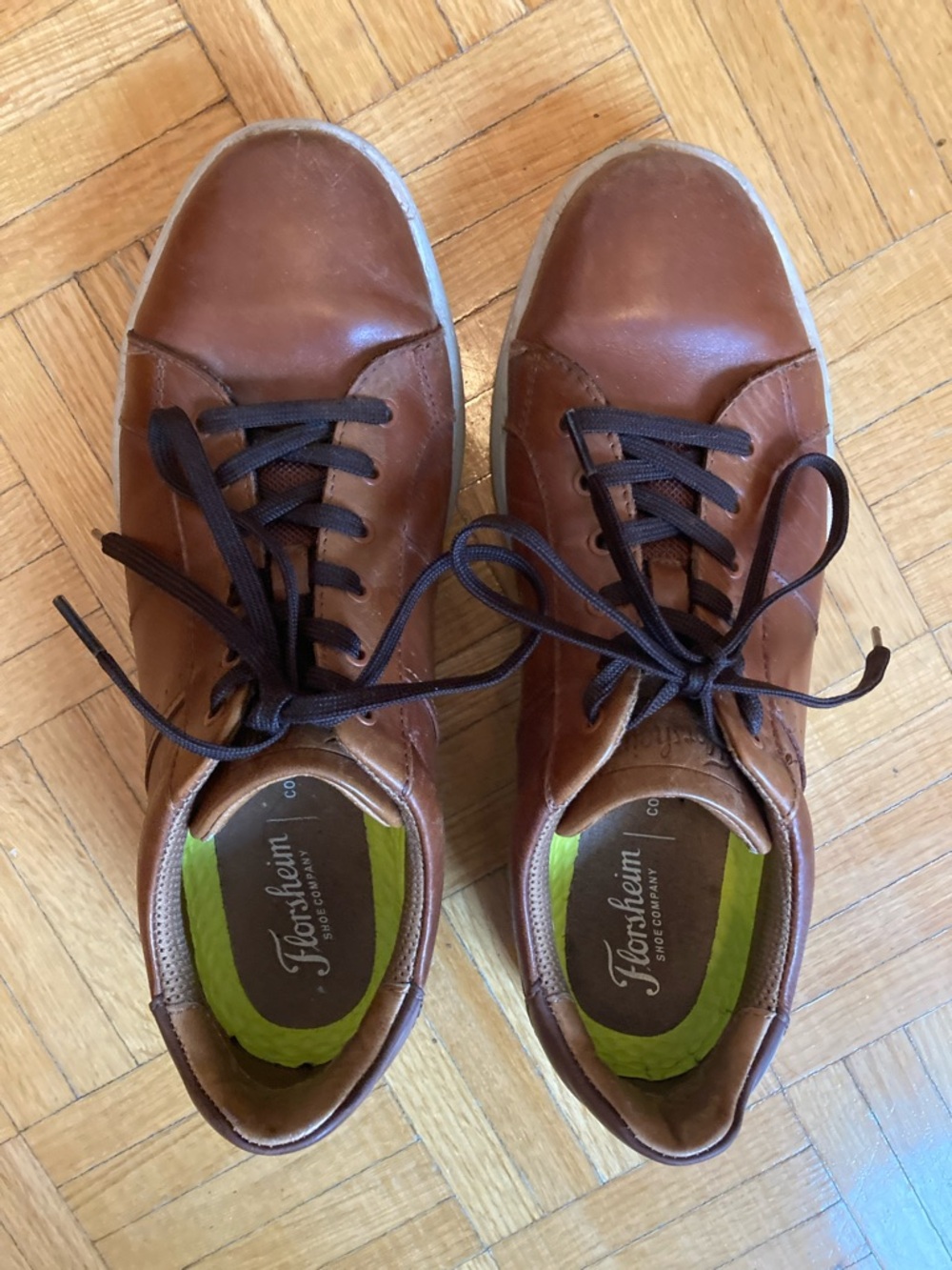 Florsheim Men’s Brown Leather Casual Lace-Up Sneakers